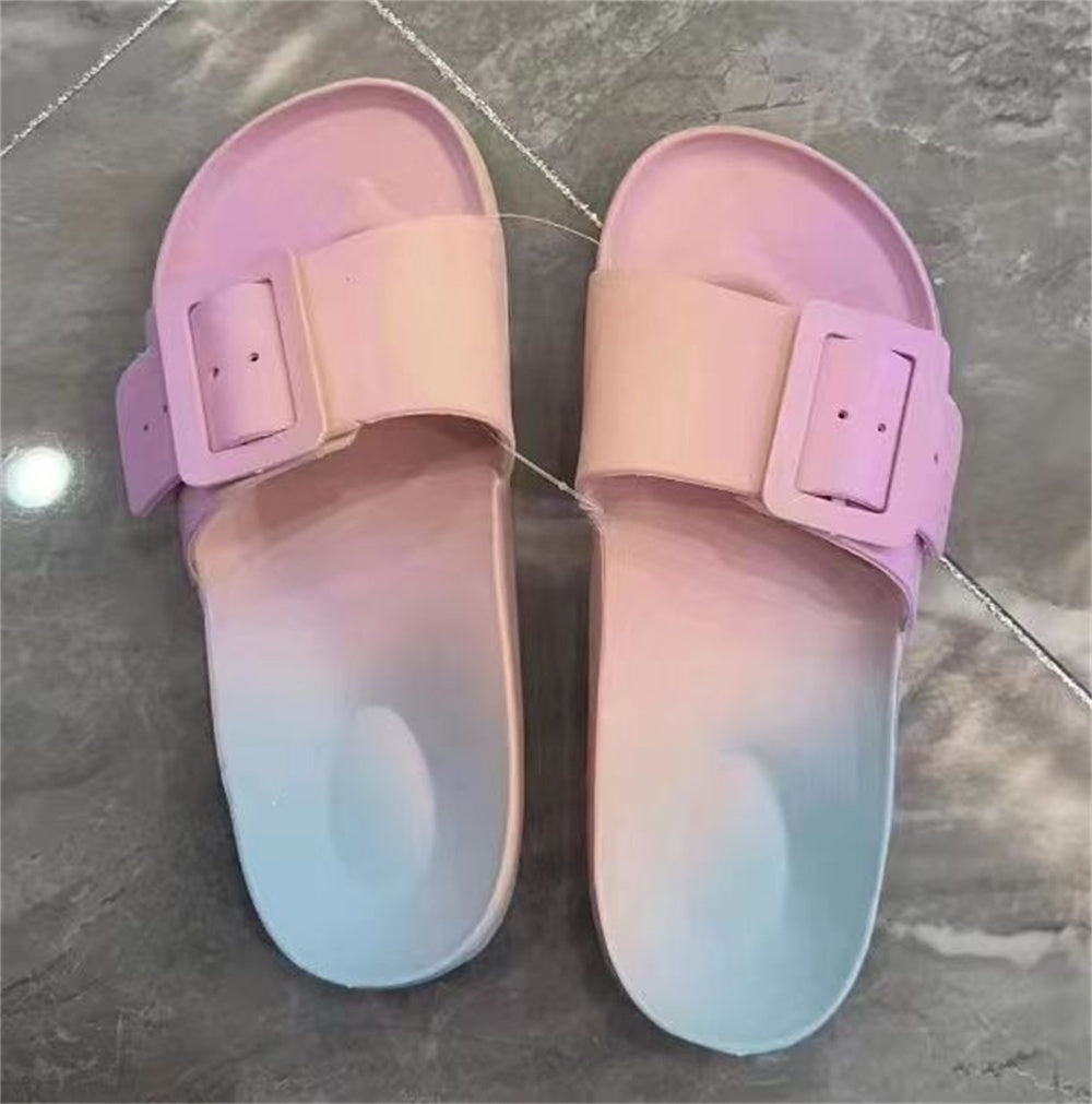 Solid Buckle Non-Slip Slippers