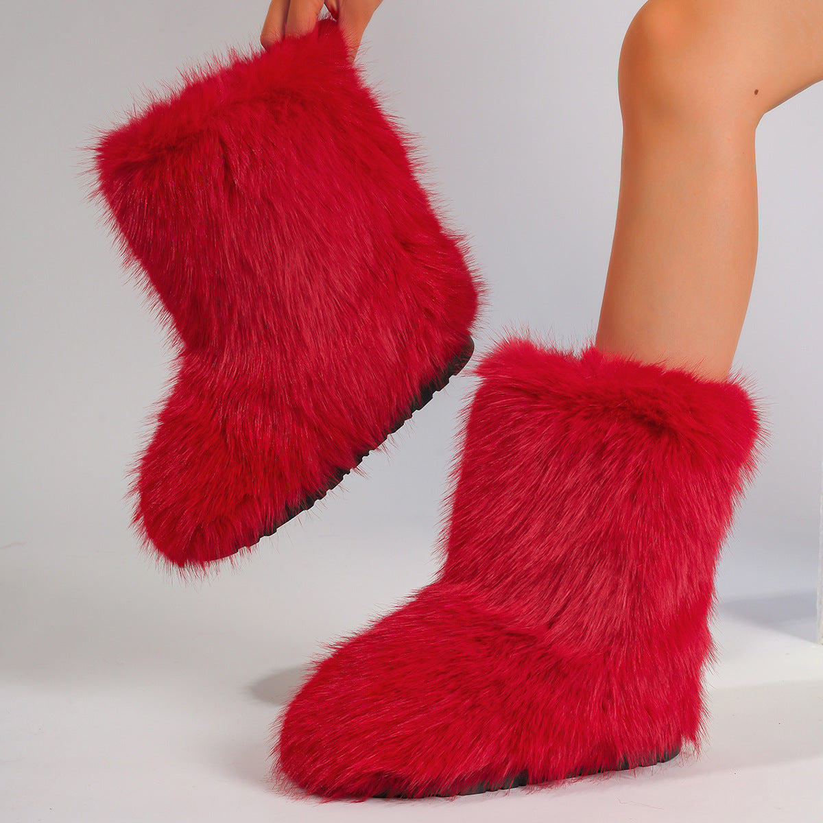 Furry Middle Snow Boots