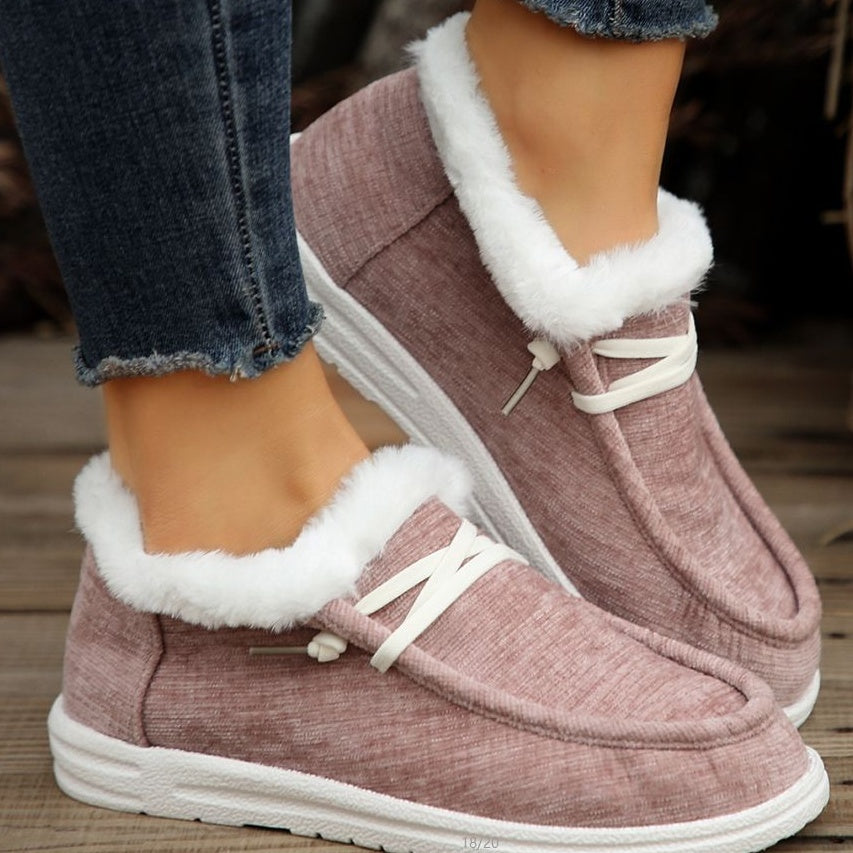 Fleece-lined Flat Heel Boots