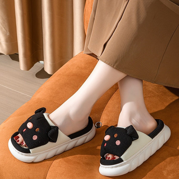 Piggy Couple Open Toe Slippers