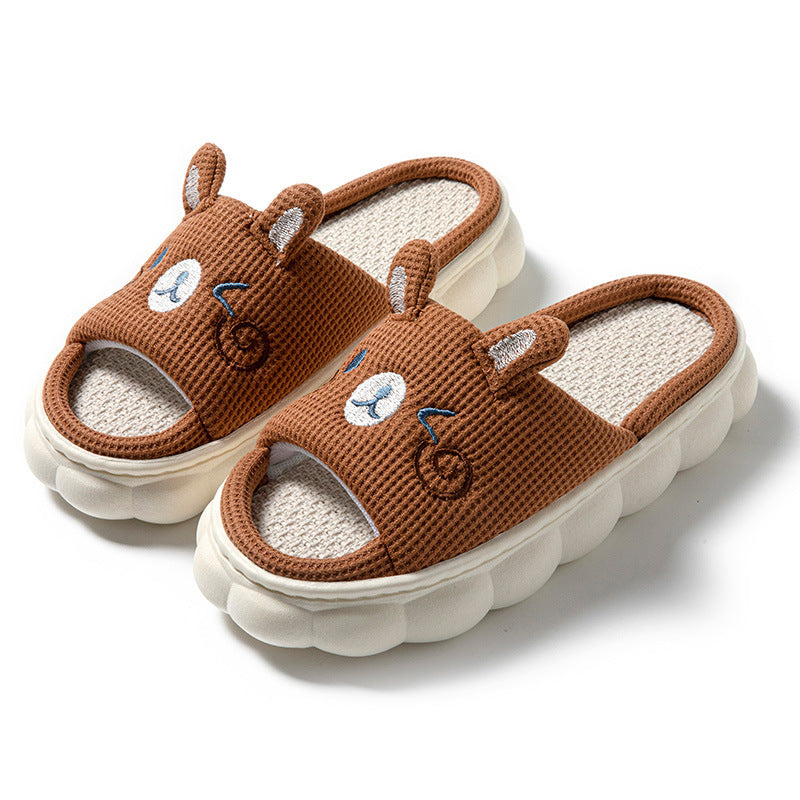 Cartoon Couple Open Toe Slippers