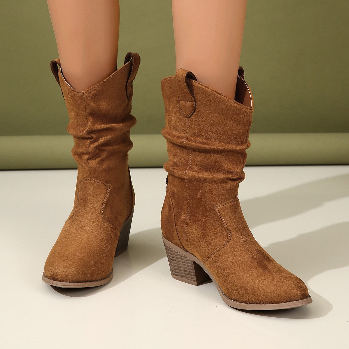 Western Denim Retro Boots