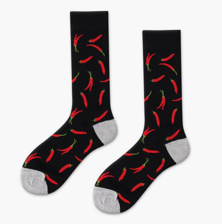Cactus Fruit Cotton Crew Socks