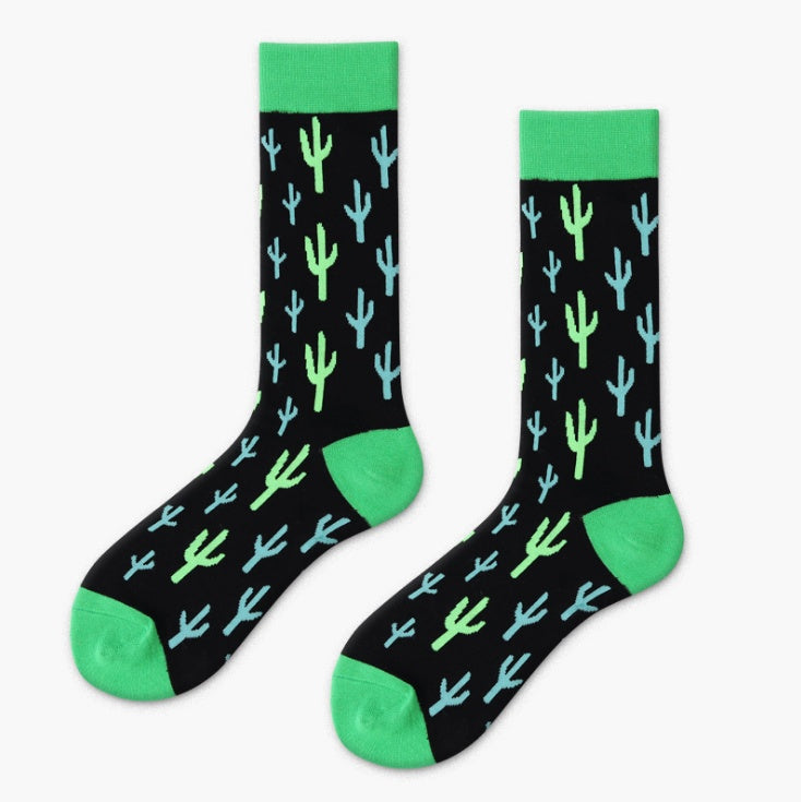 Cactus Fruit Cotton Crew Socks