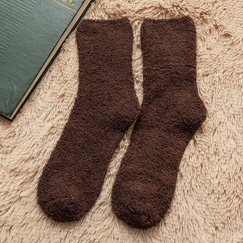 Solid color floor socks