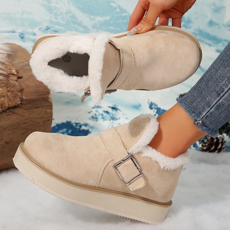 Buckle Flat Winter Snow Boots