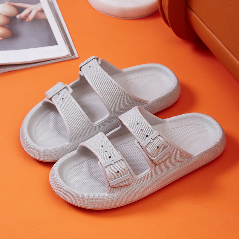 Buckle Platform Slippers