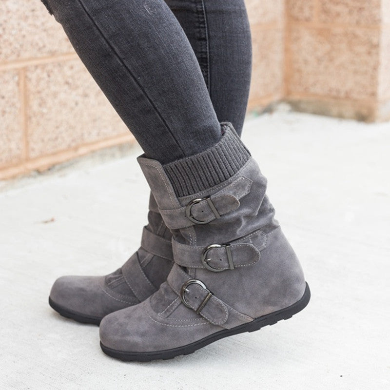 Strap Buckle Winter Boots