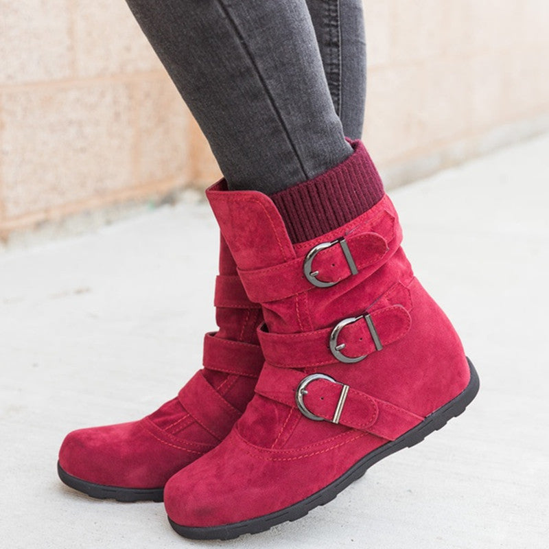 Strap Buckle Winter Boots
