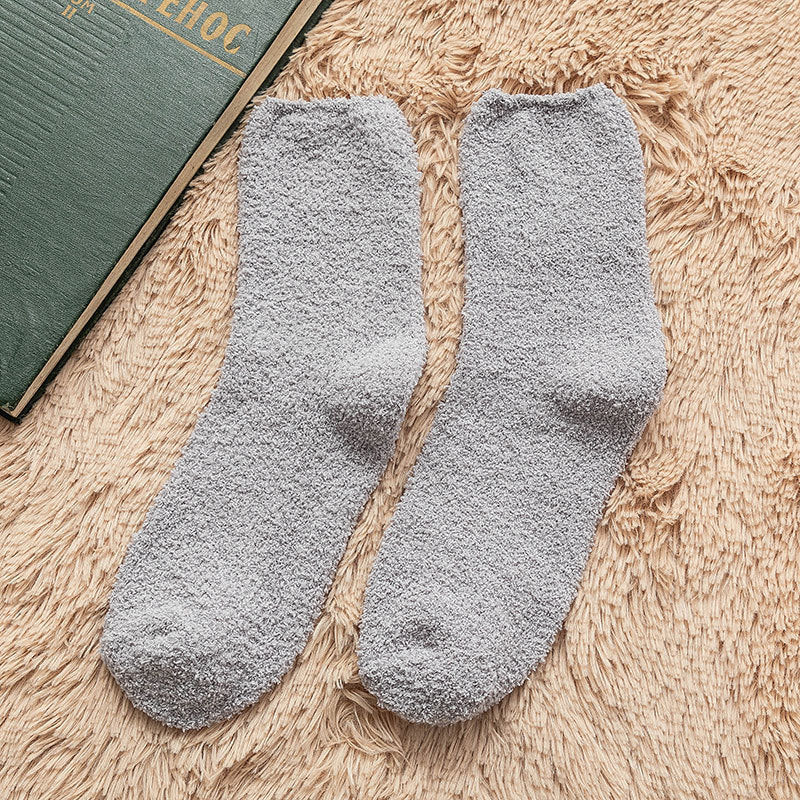 Solid color floor socks