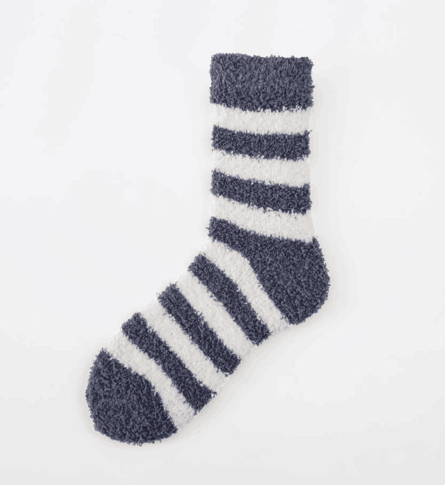 Coral Fleece Stripe Tube Socks