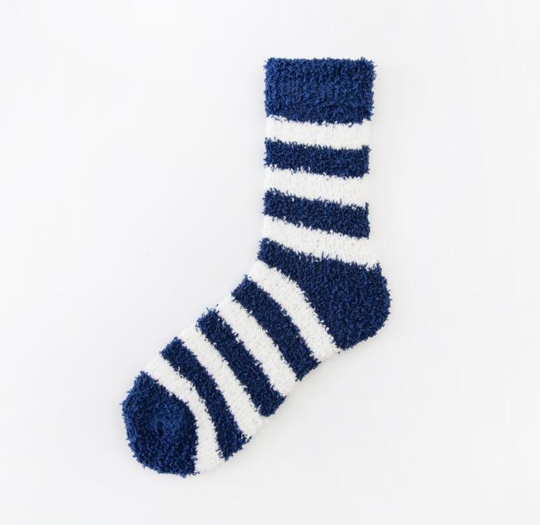 Coral Fleece Stripe Tube Socks
