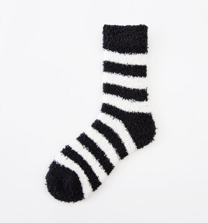 Coral Fleece Stripe Tube Socks