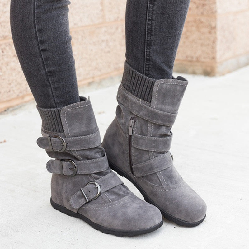 Strap Buckle Winter Boots