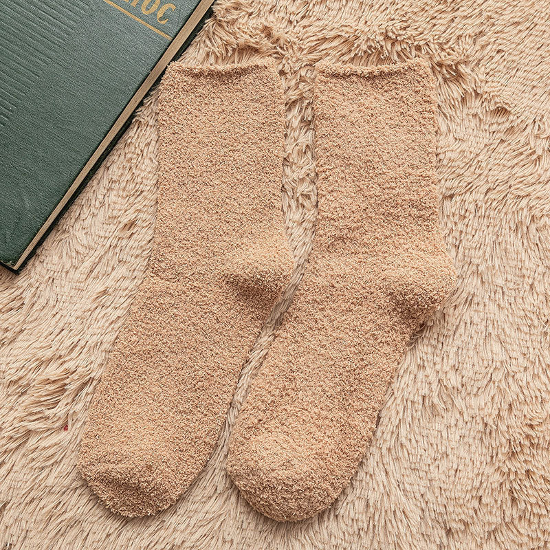 Solid color floor socks