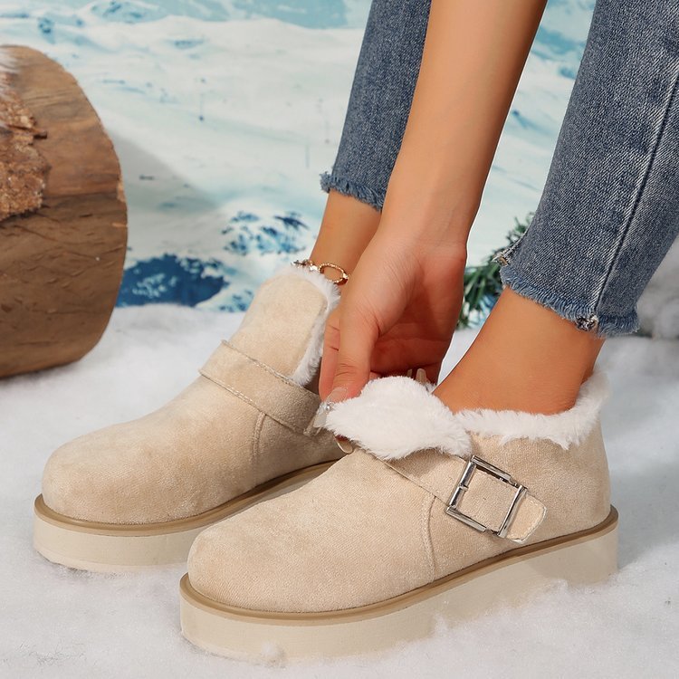 Buckle Flat Winter Snow Boots