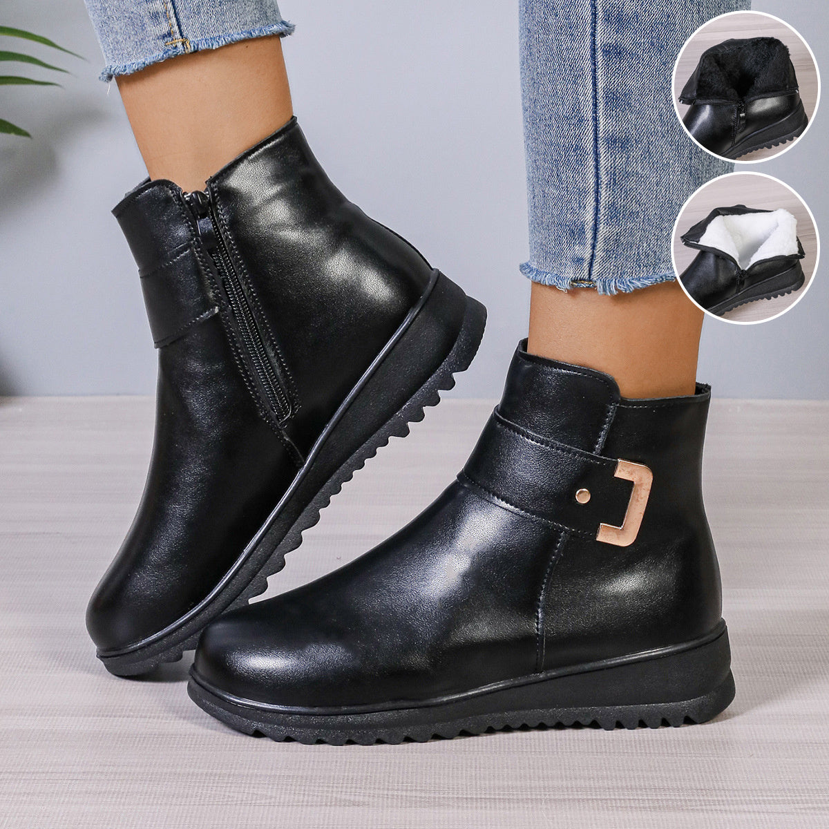 Fleece Ankle Boots