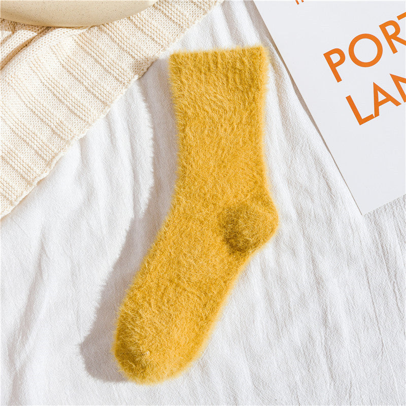 Thickened Mink Fur Mid-Calf Socks