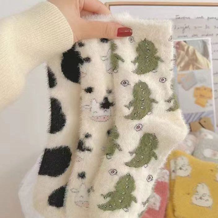 Mink Fur Warm Mid-Calf Socks
