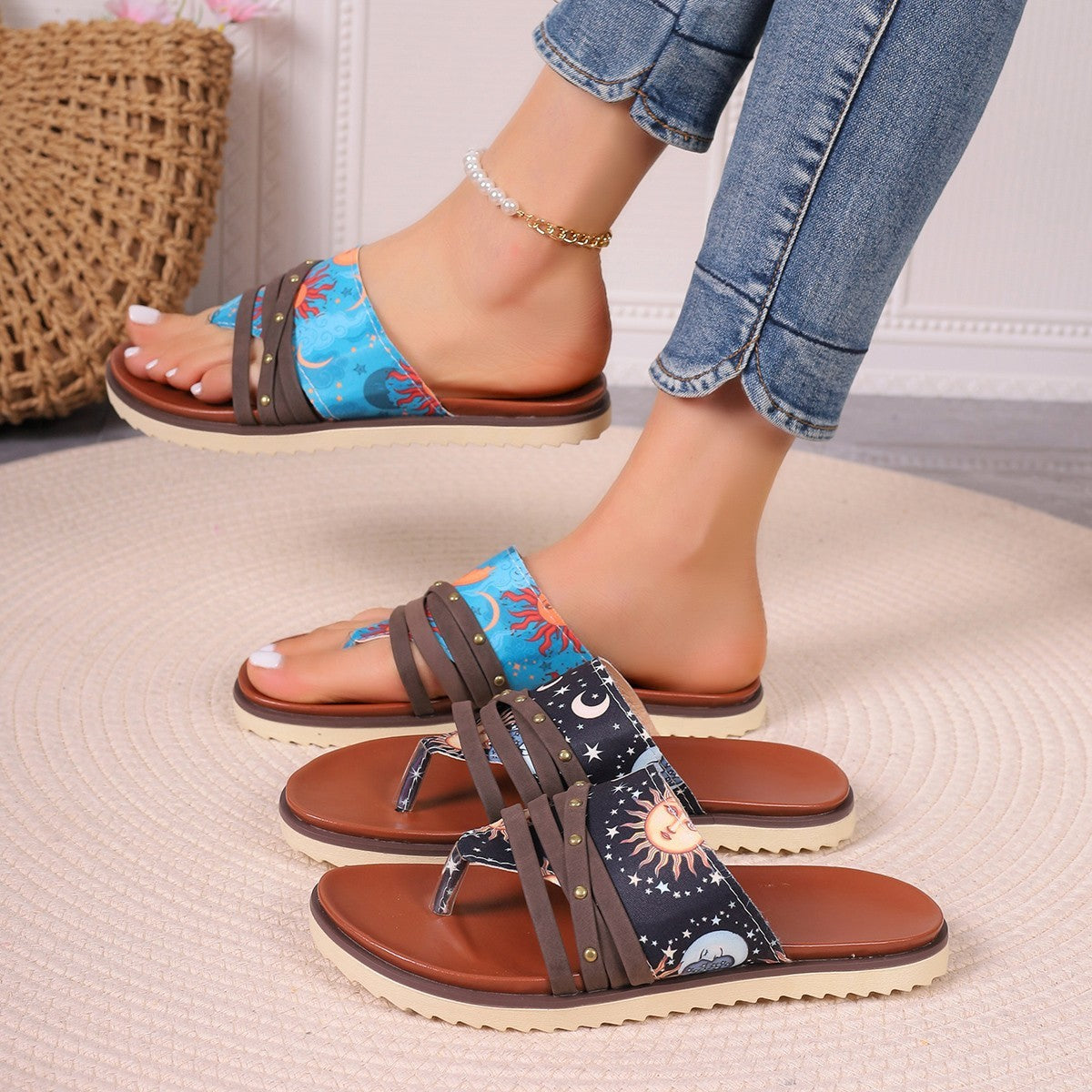 Plus Size Colorful Flip-Flops