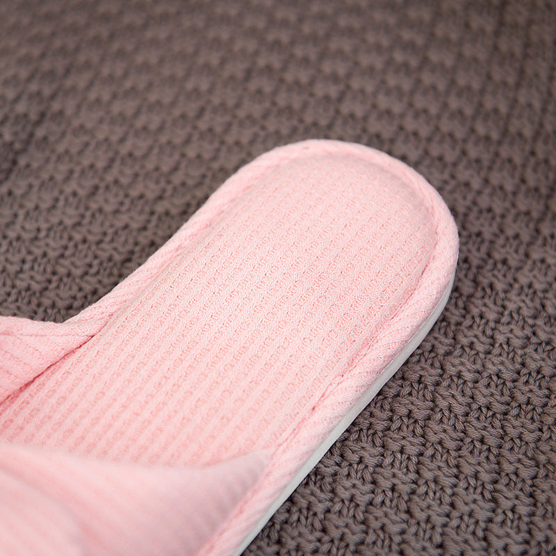 Couple Striped Linen Slippers