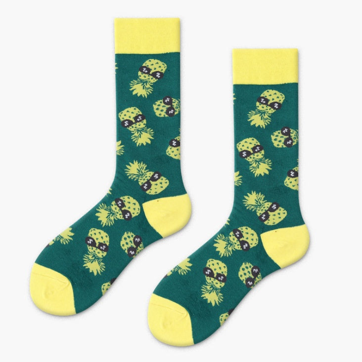 Cactus Fruit Cotton Crew Socks