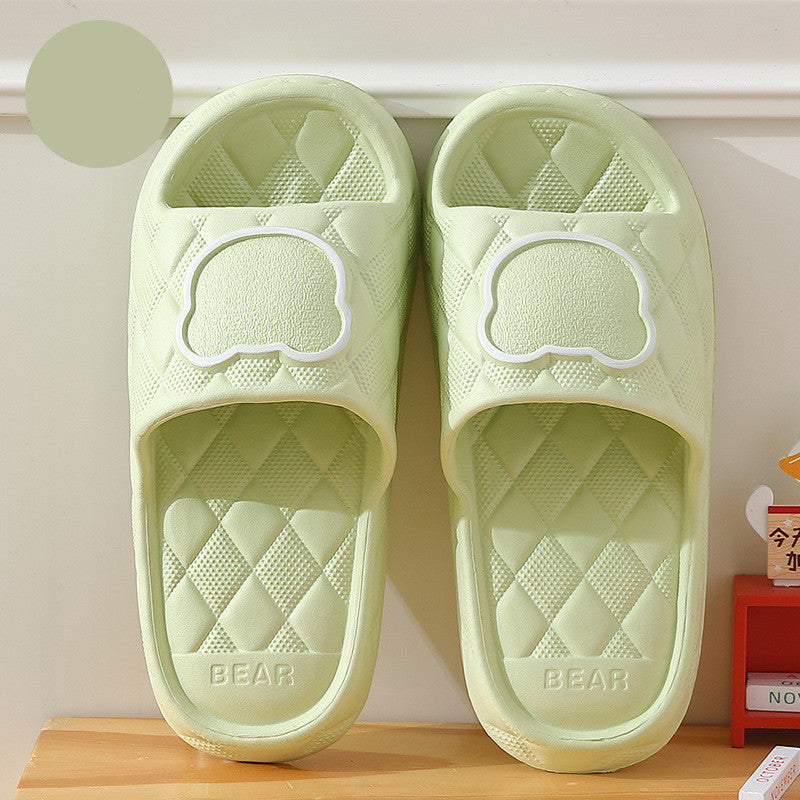 Rhombus Bear Non-Slip Slippers