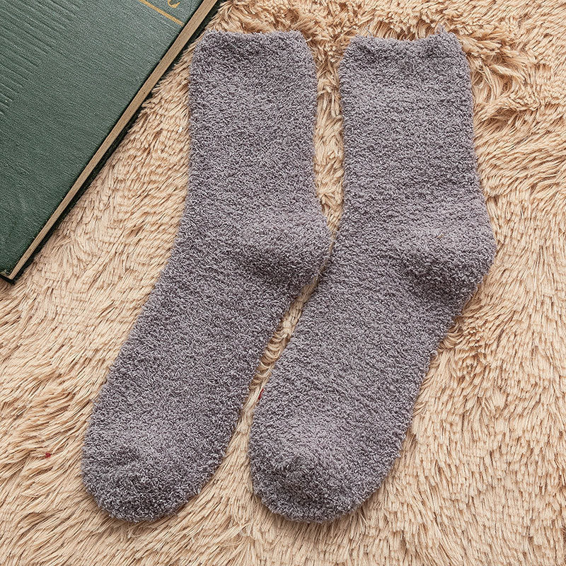 Solid color floor socks