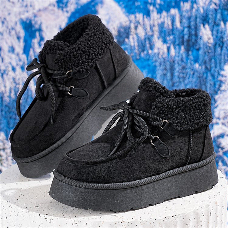 Fleece-Lined Thick Bottom Snow Boots