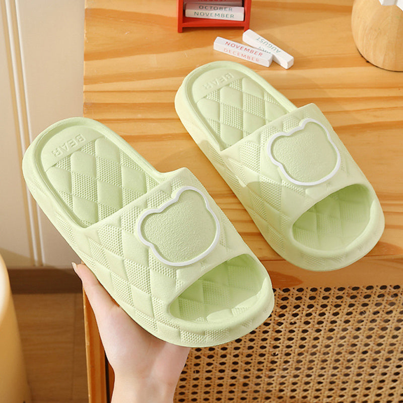 Rhombus Bear Non-Slip Slippers