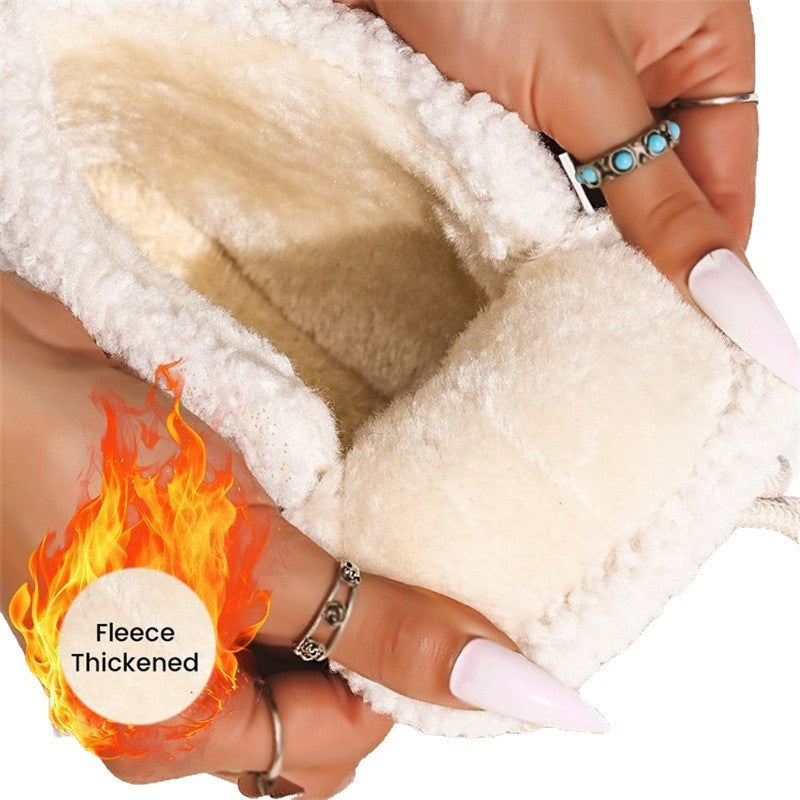 Fleece-Lined Thick Bottom Snow Boots