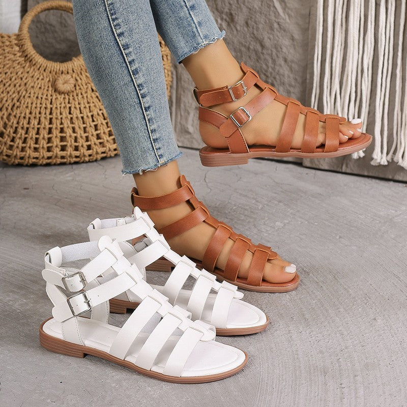 Thick Heel Hollow Sandals