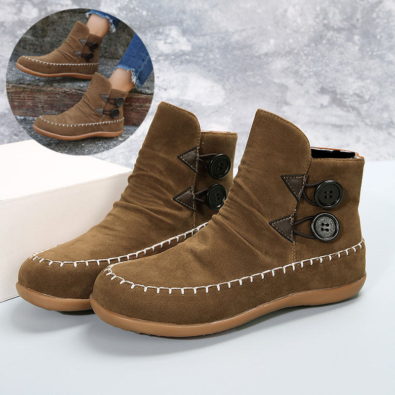 Button Design Ankle Boots