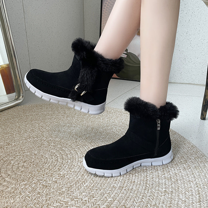 Plush Velvet Winter Ankle Boots
