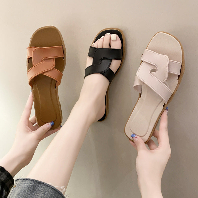 Cross-Strap Non-Slip Home Sandals