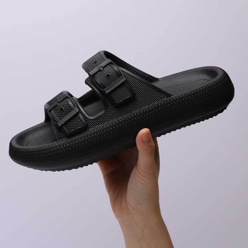 Buckle Platform Slippers