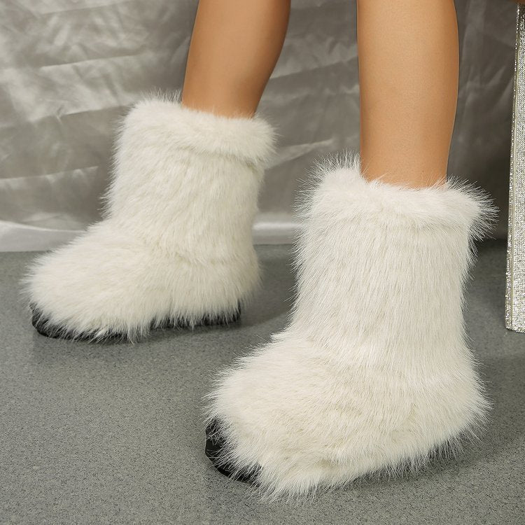 Long Plush Winter Snow Boots