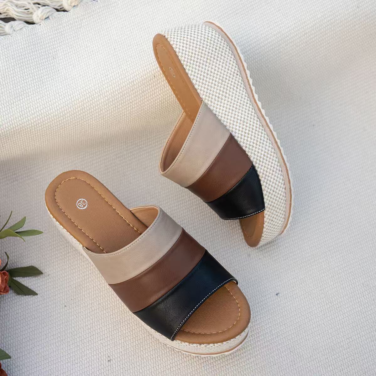 Ankle-Strap Platform Wedge Sandals