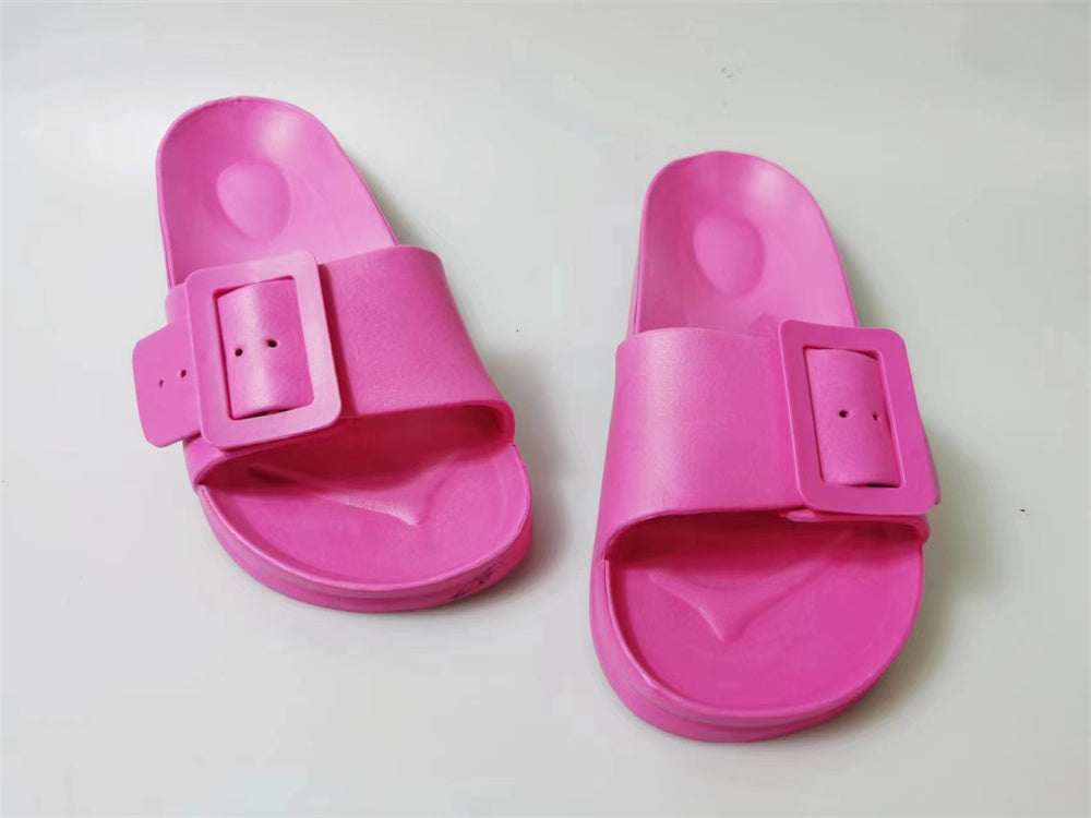 Solid Buckle Non-Slip Slippers