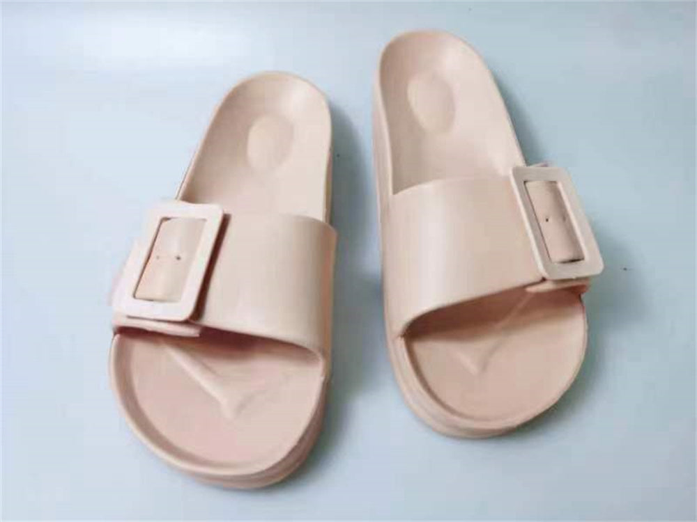 Solid Buckle Non-Slip Slippers