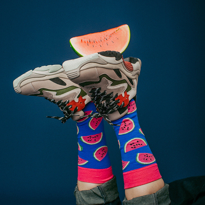 Cactus Fruit Cotton Crew Socks