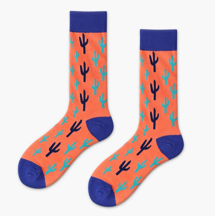 Cactus Fruit Cotton Crew Socks