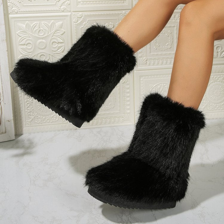 Long Plush Winter Snow Boots