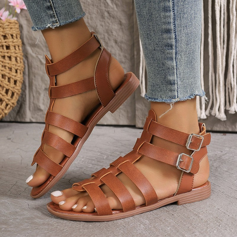 Thick Heel Hollow Sandals