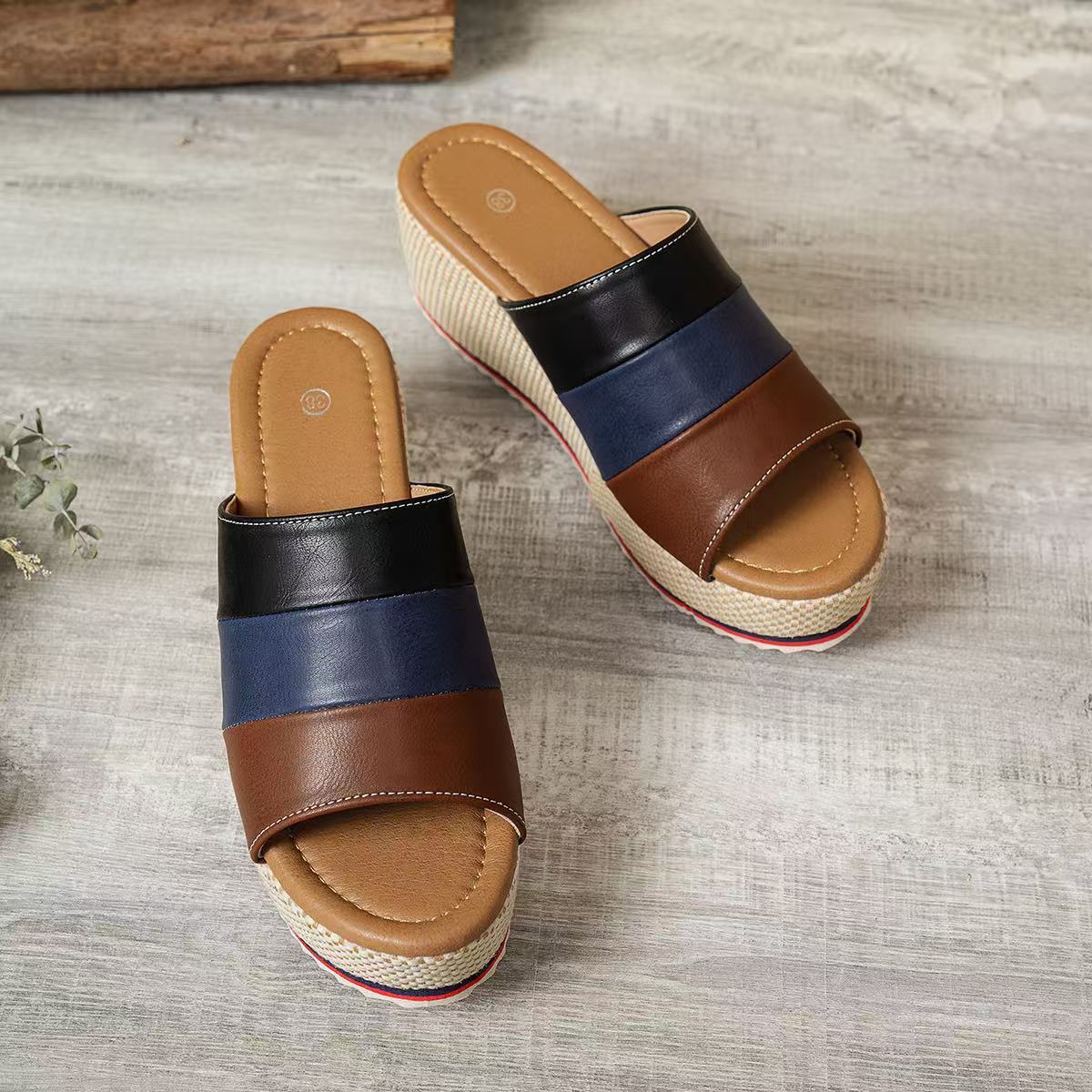 Ankle-Strap Platform Wedge Sandals