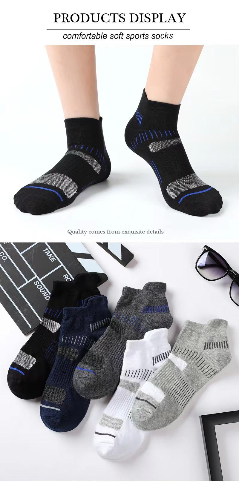 Breathable Mesh Cotton Sports Socks