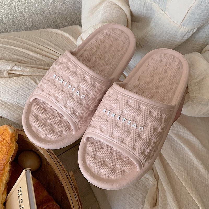 Woven Plaid Soft Slippers