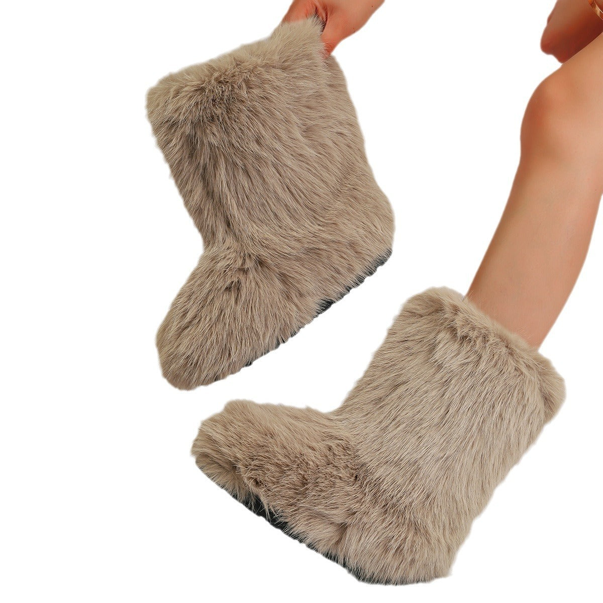 Furry Middle Snow Boots