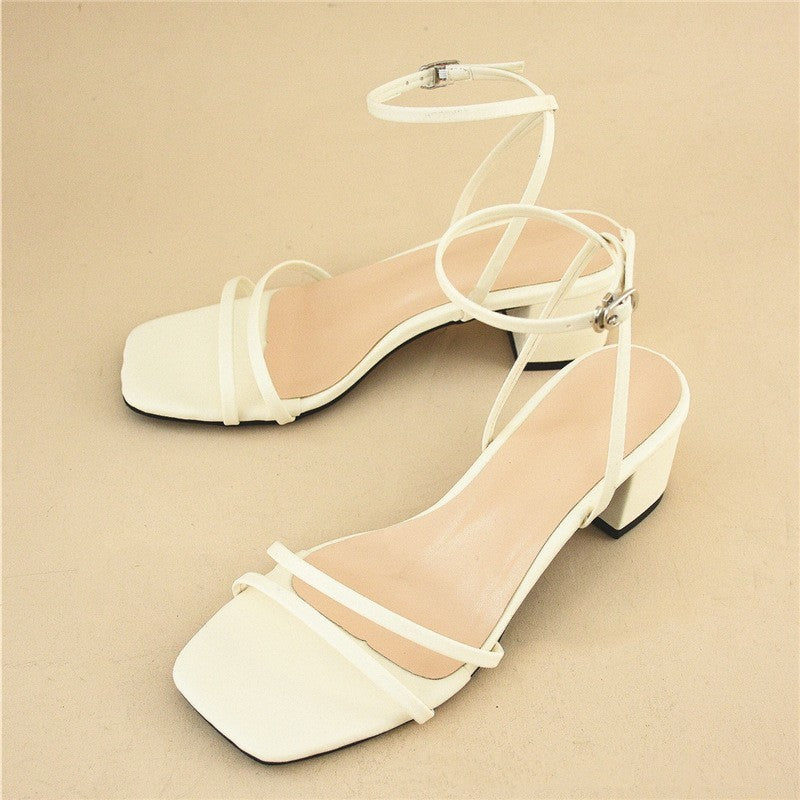 Stiletto Chunky Heel Sandals