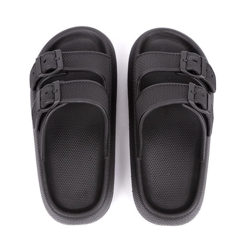 Buckle Platform Slippers